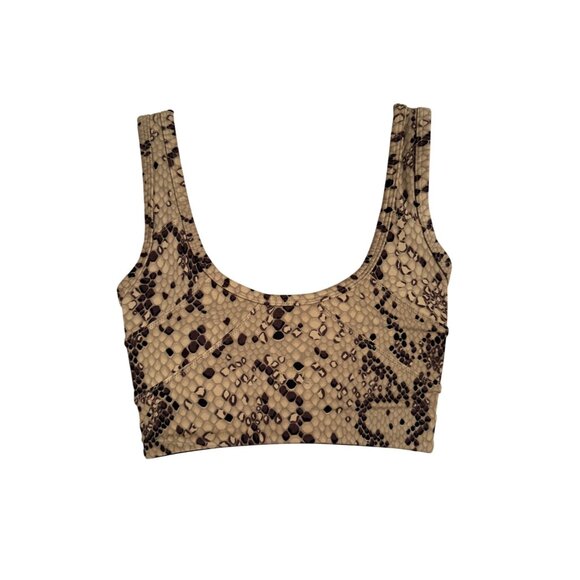 Varley Sport Bra Size XS Kellam Mojave Snake Padded Brown NWOT $54 - Picture 4 of 12